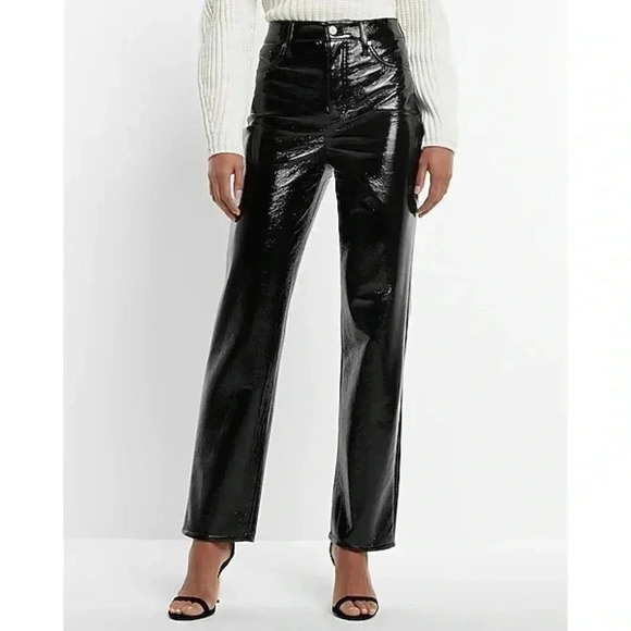 Express Super High Waisted Modern Straight Pants - Picture 1 of 13
